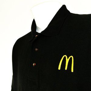 McDONALD'S Fast Food Employee Uniform Polo Shirt Black NEW Size M